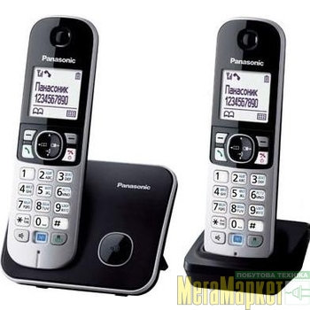 Радіотелефон Panasonic KX-TG6812UAB Black МегаМаркет