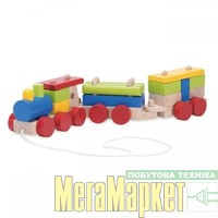 Деревянный конструктор Wonderworld Поезд с веревочкой (WW-1200) МегаМаркет