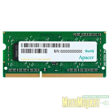 Пам'ять Apacer 8 GB SO-DIMM DDR3L 1600 MHz (DV.08G2K.KAM) МегаМаркет