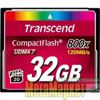 Карта памяти Transcend 32 GB 800X CompactFlash Card TS32GCF800 МегаМаркет