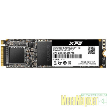 Флеш-накопитель ADATA 1TB XPG SX6000 Lite NVMe PCIe 3.0 x4 2280 3D TLC (ASX6000LNP-1TT-C) МегаМаркет