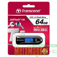 Флешка Transcend 64 GB JetFlash 790 TS64GJF790K МегаМаркет