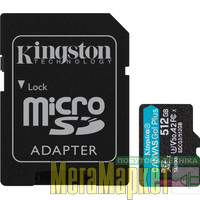 Карта памяти Kingston 512 GB microSDXC class 10 UHS-I U3 Canvas Go! Plus + SD Adapter SDCG3/512GB МегаМаркет