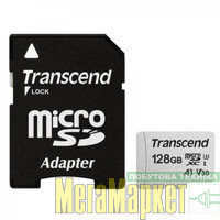 Карта памяти Transcend 128 GB microSDXC UHS-I U3 300S + SD Adapter TS128GUSD300S-A МегаМаркет