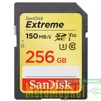Флеш-накопитель SanDisk 256GB SDXC C10 UHS-I U3 R150/W70MB/s Extreme (SDSDXV5-256G-GNCIN) МегаМаркет