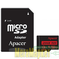 Карта памяти Apacer 128 GB microSDXC Class 10 UHS-I R85 + SD adapter AP128GMCSX10U5-R МегаМаркет