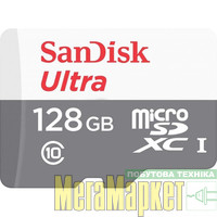 Карта памяті SanDisk 128 GB microSDHC UHS-I Ultra + SD adapter SDSQUNR-128G-GN3MA  МегаМаркет