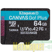 Карта пам'яті Kingston 64 GB microSDXC class 10 UHS-I U3 Canvas Go! Plus SDCG3/64GBSP МегаМаркет