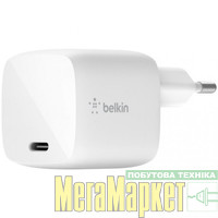 Мережевий зарядний пристрій Belkin GAN 30W USB-С White (WCH001VFWH) МегаМаркет