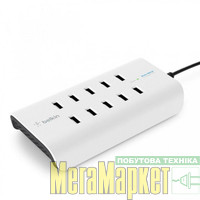 Мережевий зарядний пристрій Belkin RockStar 10 Port USB-A Charger 2.4 Amp, 120W (B2B139vf) МегаМаркет
