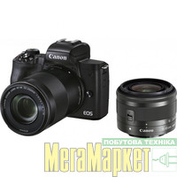бездзеркальний фотоапарат Canon EOS M50 Mark II kit (15-45mm + 55-200mm) IS STM Black (4728C041) МегаМаркет