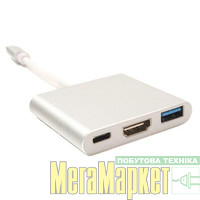 Мультипортовий адаптер PowerPlant USB Type-C to HDMI/USB Multiport Adapter, 0.15м (KD00AS1306) МегаМаркет