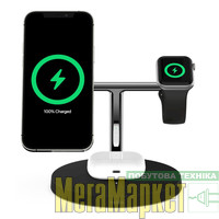 Док-станція Belkin BOOST CHARGE PRO 3-in-1 Wireless Charger with MagSafe Black (WIZ009VFBK) МегаМаркет
