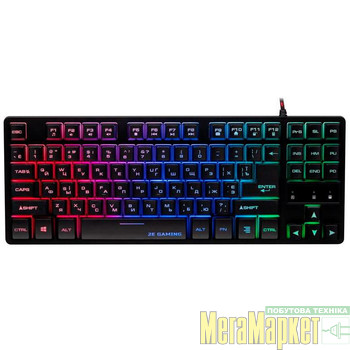 клавіатура 2E Gaming KG290 87 keys LED USB Black Ukr (2E-KG290UB) МегаМаркет