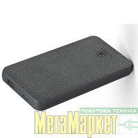Зовнішній акумулятор (павербанк) HAMA Fabric 10 10000mAh Grey (00187257, 00201658) МегаМаркет