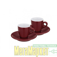 KELA Набір чашок з блюдцем Mattia 4 шт червоний (12752) МегаМаркет