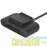 Мультипортовий адаптер Belkin BoostCharge 4-Port USB Power Extender Black (BUZ001BT2MBKB7) МегаМаркет