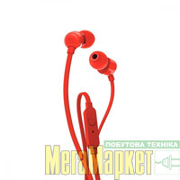 Навушники з мікрофоном JBL Tune 110 Red (JBLT110RED) МегаМаркет