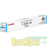 Тонер для принтера Canon C-EXV34 Cyan (3783B002AA) МегаМаркет